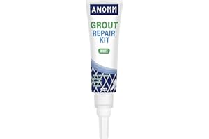 ANOMM Tile Grout Repair Kit, 120ml White Grout Reviver for Tiles, Fast Drying Filler for Restore & Renew Tile Joints, Grout Sealer for Kitchen, Bathroom, Shower Floor, Wall Lines