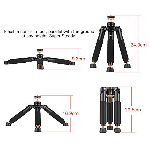 Andoer TP-166 Portátil Aleación de Aluminio Mini Trípode de Mesa Monopod Unipod Soporte Estabilizador Holder para Canon Nikon Sony Sigma Cámara