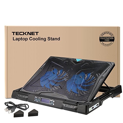 TeckNet 12-17″ Laptop Notebook Kühler Cooler – 2 Ventilatoren mit einstellbarer Windgeschwindigkeit, Ultra-tragbar und leicht, (2 Ventilators) - 7