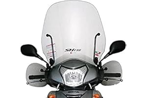 FACO Parabrezza ODT Nero Compatibile con Mani e Aste, Compatibile con Honda SH ABS 300 2007-2010, Installazione [IN] in-channel, Specifico per Motocicletta
