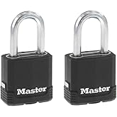 Master Lock M115XTLF Magnum Ağır Hizmet Tipi Anahtarlı Dış Mekan Asma Kilit, 2'li Paket Anahtarlı-Aynı