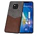 Produktbild PULSARplus Hülle kompatibel mit Huawei Mate 20 Pro Handyhülle, Unterstützt kabelloses Laden (Qi), Schutzhülle dünn Case Cover Stoff Canvas Optik PU Leder Vintage Braun