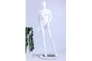 EUROHANDISPLAY FC-4W Frau Schaufensterpuppe matt weiß ohne Gesicht Arme und Kopf Schaufensterpuppe Female Mannequin Egghead Frau