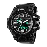 Digital Sportuhr Military Uhren Für Herren Clock Multifunktions Mit Alarm LED Dual Display Calendar 50M Wasserdicht