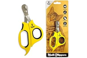 Thunderpaws Coupe-Griffes Professionnel pour Chat avec Tête Incurvée - Convient aux Chats et Petits Animaux de Compagnie (Chats et Petits Animaux, Jaune)