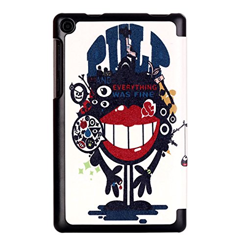 Lenovo TAB3 7 Essential Hülle – Ultra Dünn und Leicht PU Leder Schutzhülle mit Standfunktion für Lenovo TAB3 7 Essential (Lenovo TB3-710F) 7,0 Zoll Tablet 2016 Release, Mund Monster - 5
