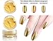 Sindy 2 pcs Mirror Chrome Powder Gold Silver Pigment Nail Glitter Effect Nail Art Shine Manicure Salon Tips 1g/Box (Gold + Silver) with Sponge Stick