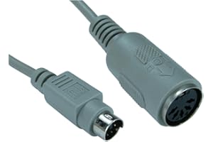 Bluecharge Direct 15cm 6 Pin Mini-DIN PS/2 Male to 5 Pin DIN Female Keyboard Adapter Cable Lead