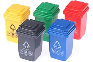 LYITZW 5 Pièces Miniature Poubelle Mini Poubelle Mini Poubelle Modèle Poubelle Camion Poubelle Petite Poubelle Modèle De Scène Miniature Éducatif Précoce pour Les Enfants Jouets