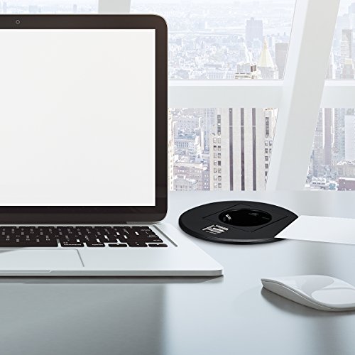 Versenkbare Tisch-Steckdose Ladegerät EU AC Steckdose Reiseadapter mit 2 USB Ports - 6