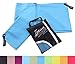 Produktbild 2er Set Mikrofaser Handtücher extrem saugfähig antibakteriell leicht Sporthandtuch Badetuch Saunatuch Strandtuch Yoga Tuch Microfaser Handtuch 30x50cm Türkis Blau