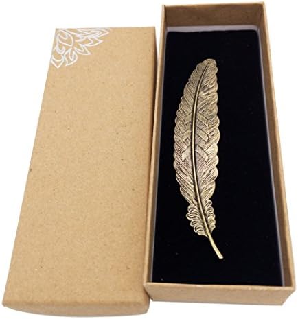 Hotservice 1 Antique Gold Feather Metal Bookmark (Bronze)