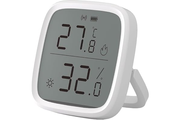 SONOFF SNZB-02D Mini Capteur ZigBee de Température et d'humidité Intelligent, Thermomètre Hygrometre Intérieur, écran LCD, Actualisation 5S, Compatible avec Alexa/Google Home/Home Assistant