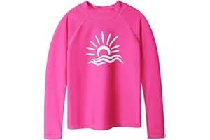 HUAANIUE Girls Boys Swimming Top Quick Dry Kids Summer Swimsuit 3-10Y One Piece Swimwear Longsleeve UPF 50+ Sun Protection Rash Guard Boysuit Costume…