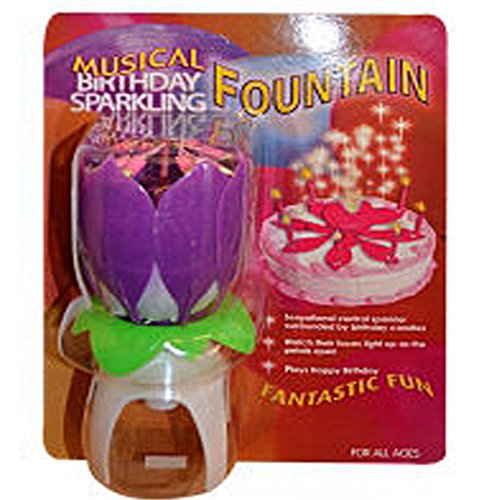 Musical Birthday Sparkling Fountain Party Candle High Quality for kids in various color (PURPLE)