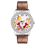 TianWlio Armbanduhren Damen Mode Frauen Watch Christmas Leder Band Analog Quarz Vogue Armbanduhren Geschenk