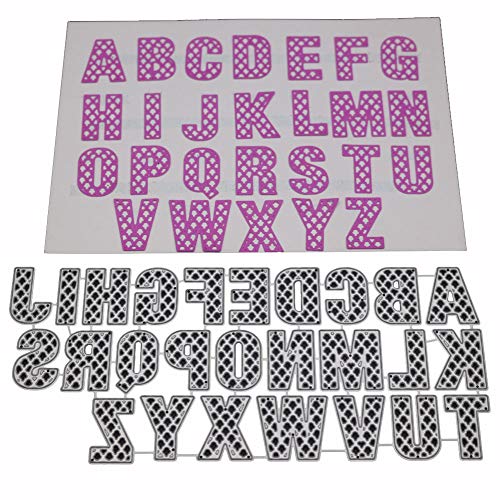 Lazzboy Dies Cutting Scrapbooking Metal Die Stencil Paper Card Craft for Sizzix Big Shot/Other Machines(E, 26 Letters)