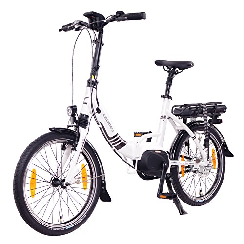 Leisger ® F4 20″ Zoll Elektrofahrrad, E-Faltrad,Klappard, E-Bike, Pedelec, 36V 250W Li-Ion Akku mit 11Ah PANASONIC Zellen, Bafang MAX Display & Mittelmotor in glänzend weiß - 3