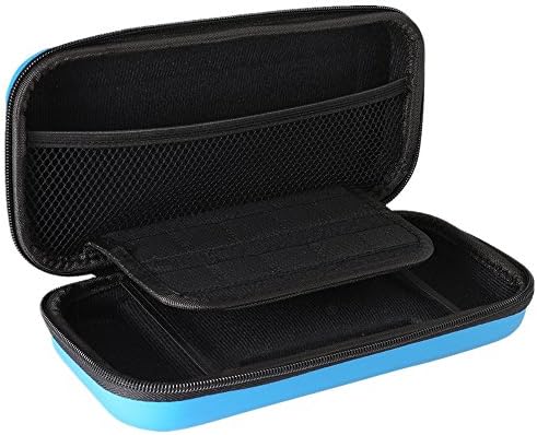 Aoyooh Carrying Case for Nintendo Switch with 8 Game Cart Slots and Non-slip Handle,Double Zipper Design,Soft Inner Protects your Nintendo Switch Console and Joy cons (Blue)