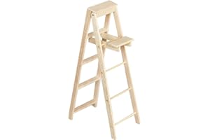 Tomaibaby 1:12 Miniatur Puppenmöbel Mini Puppenhaus Holz Trittleiter Modell Mikrolandschaft Zubehör für DIY Puppenhaus Fee Garten Handwerk