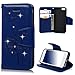 Produktbild VertTek Hülle Leder für iPhone SE 5S 5 Luxus Diamant Löwenzahn Case Flip Bookstyle Cover Folio Weich Silikon Backcover Standfunktion Schutz Etui Stilvoll Wallet Kartenfach Fall Magnet Closure Hochwertigen Handyhülle Full Body Protector mit Handschlaufe