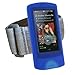 Price comparison product image iGadgitz Blue Silicone Skin Case Cover & Sports Gym Jogging Armband for Sony Walkman NWZ-A865 NWZ-A864 NWZ-A866 NWZ-A867 A Series Video MP3 Player 8gb 16gb 32gb 64gb + Screen Protector