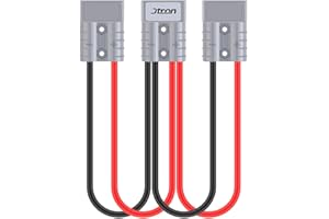 Jtron DC500V 50A Jumper Battery Cables Battery Connector Quick Connect 10Awg for Car Van Motorcycle RV Station Wagon Trailer (Battery Quick Connect -1 to 2)