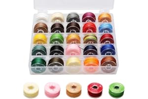 Samamoca 25 Spools Waxed Cotton Cord Wax Ribbon 0.5mm, Jewelry Ribbon Colored Jewelry Cord Waxed Cotton Thread Waxed Wax Ribbon Waxed Cord for Jewelry, Bracelets