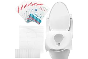 Eckerdromk 60 Pièces Protege Toilette Jetable, Protege Cuvette WC Jetable, Housses Siège Toilette Papier Jetables Biodégradables, Portable Protection Toilettes pour Voyage de Camping d’HôTel Public