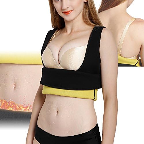 CXYSY Women's Waist Trainer Corset for Faster Weight Loss,Hot Sweat Body Shaper Neoprene Waist Cincher Tummy Fat Burner Slimming Shirt Vest No Zip Black