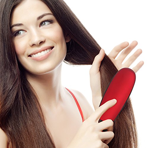 Segbeauty® Haarglätter Keramik Haarbürste, Instant Heizung Haarglättung, Anion Haarpflege Natürliche Haar Styles, Anti Verbrühen Hitzeschutz Bügeleisen, Auto Abschalten Begradigen Kamm - 3