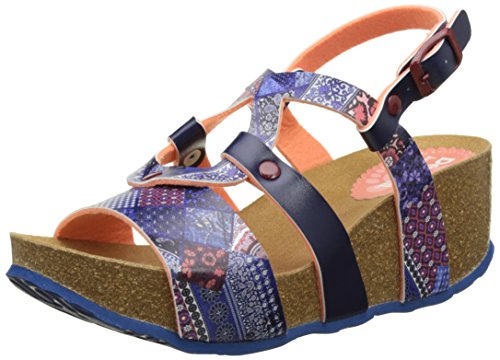 Desigual Womens Bio9 Denim Patch Heels Sandals Desertcart Seychelles