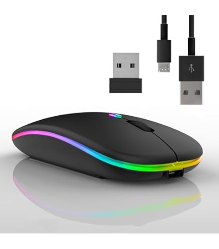 Mouse Bluetooth Silenzioso 2.4G - 7 Colori LED Con DPI Regolabile Per PC, Mac E IPad - Foto 6