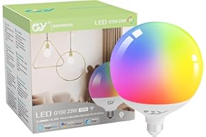 GY Lampadina WiFi Smart globo, LED 23W lampadine a E27 casa intelligente 2500LM,Multicolore regolabile RGBCW dimmerabile bulbo, applicazione di controllo 2700k-6500k, Compatibile con Alexa/Google home
