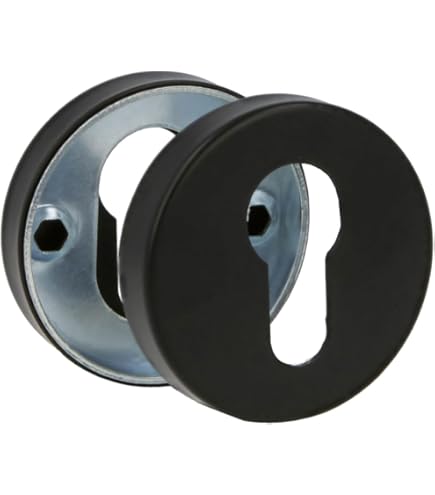 THIRARD Rosetten Quadratisch 50x50 Schwarz Matt - Türrosetten Mit Schlüsselloch-Bohrung