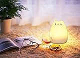 niceEshop(TM) Süß Miezekatze Silikon Weich Farbe 7, Die Sensitive Tap Control LED Noten Nachttischlampe Kinder Nachtlicht (Weiß) - 7