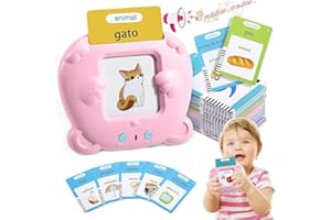 MINIBEAR Spanish Learners Talking Flash Cards 510 Words Kids' Electronic Games Educational Toys Pronunciation Lerning Toys Sensory toys Sound Toys for Foreign Language Learners Tools