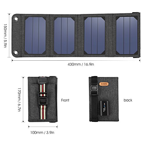 Suaoki 7W Solar LadegerÃ¤t Beweglicher Solar Panel LadegerÃ¤t Outdoor Charger fÃ¼r Andriod Smartphone Tablets Apple iPhone iPad usw.