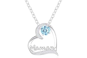 GUOYU Cadeau Fete des Meres, Cadeaux Maman Collier Maman Femme, Cadeaux Fête des mères pour Maman,Cadeaux Noël pour Maman,Cadeau d'anniversaire Femme (Argent)