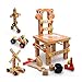 Produktbild WMAOT Holz Werkbank Multifunktion 52 Stücke Holz Stuhl Konstruktions Set Tools Pädagogisches Werkzeugkasten Spielwerkzeug ab 3 Jahren (Luban-1-orange)