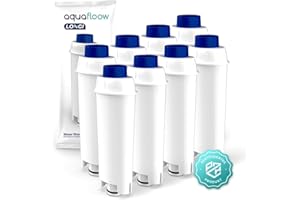 Aquafloow LONGI 8x Filtro Acqua per Macchine da Caffè Delonghi Ricambio per DeLonghi DLSC002, SER3017 e 5513292811 Compatibile con le Serie ECAM, ESAM ETAM | Cura e Protezione per le Macchine da Caffè