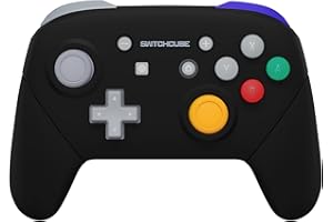 eXtremeRate Coque de Remplacement pour Nintendo Switch Pro Manette, Coques Motifs rétro Avant Arrière Poignées Grips pour Manette Switch Pro Style SwitchCube Classique - Noir