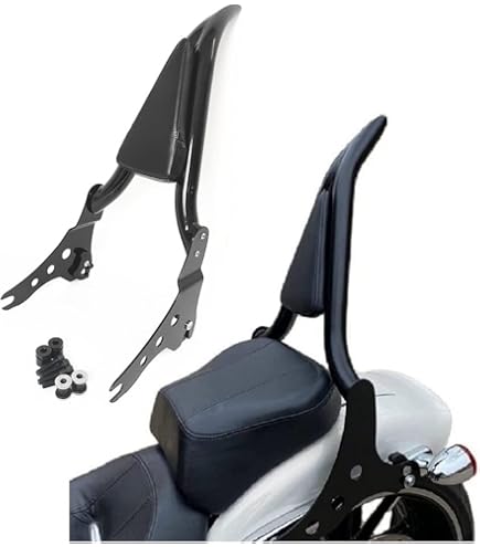 Black Passenger Sissy Bar Backrest For Harley Softail & Street Bob 2018-2023 - 23" Height, Docking Hardware Included