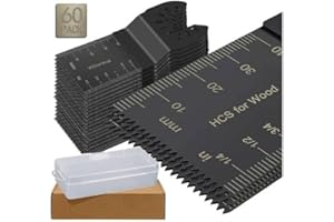 AOZZY Kit de 60 lames de scie oscillantes universelles en bois compatibles avec Fein Multimaster Porter Cable Bosch Ryobi Dewalt Milwaukee Rockwell