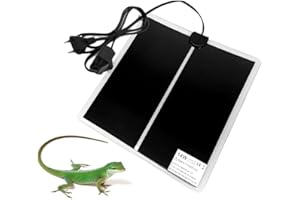 FENYW Terrarium Heizmatte, 7/14/23W Einstellbar Reptile Heizmatte, Nicht-Klebendes Reptile Wärmekissen mit Temperaturregelung für Reptilien, Schlangen, Eidechse, Gecko, Einsiedlerkrebs (14W-28*28cm)