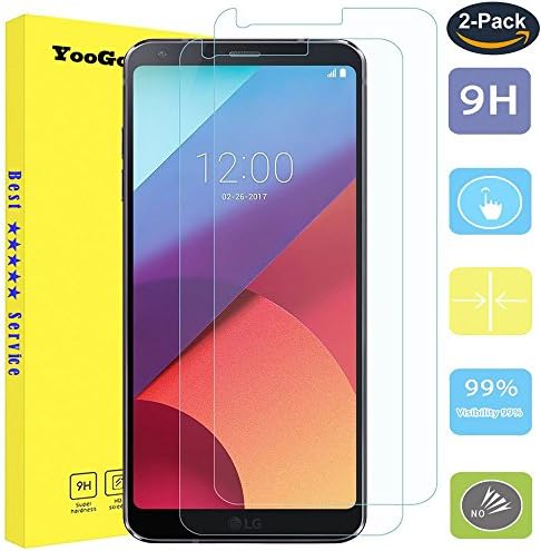 < LG G6 > Glass Screen Protector - 2 PACK - YooGoal Premium 3D Touch Phone Tempered Glass Screen Protection Film For LG G6 - Ultra Clear