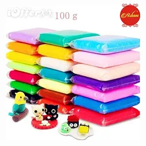 Arham Mktg Set 12 Different Color Fluffy Foam Clay with Tools, Pack of 12 (1 Piece Each Color) Super Light DIY Clay for Model air Dry Clay Fun Toy, Creative Art DIY Crafts, Gift for Kids