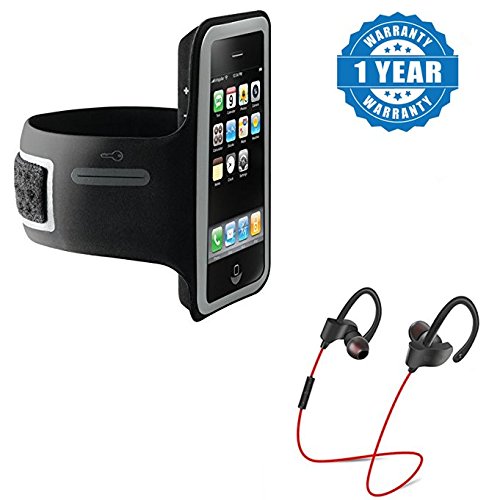 One Plus 3T - Compatible Certified Sports Armband Gym Running Jog Case Arm Holder for Cell Phone With QC10 Jogger Sports Bluetooth Headset V4.1 With Mic (1 Year Warranty) RS.799 (60.00% Off) - Amazon
