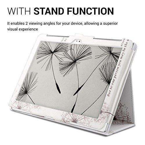 kwmobile Hülle für Asus ZenPad 10 (Z300C/Z300CL/Z300CG/Z300M/Z300CNL) – Tabletcover Slim Case Tablet Schutzhülle – Smart Cover Tabletcase To the world Design Schwarz Weiß - 6