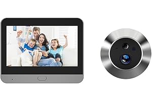 wenyouya Cámara mirilla inteligente 1080P con LCD de 4.3 pulgadas, visor de puerta WiFi con detección de movimiento, audio bidireccional y batería de 5000 mAh, gran angular de 120° para apartamentos